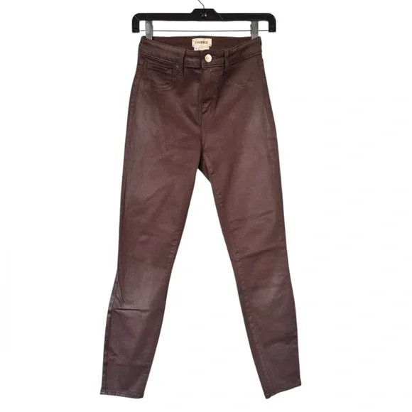 L’Agence Brown Coated Margot Jeans Size 26 - Picture 8 of 12